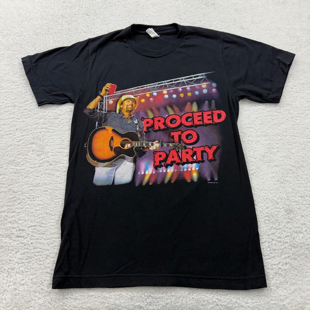 Toby Keith Unofficial Proceed To Party Tour T Shirt Black Screen Play 2012 Small